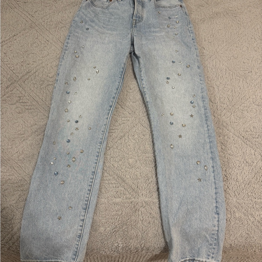 Embellished Light Blue Jeans